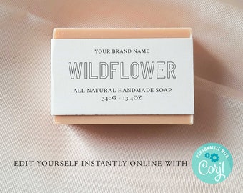 MODERN Editable Soap Label, Custom Product, DIY Soap Label, Homemade, Diy Soap Packaging, Handmade Label, Natural Label CORJL, Kraft