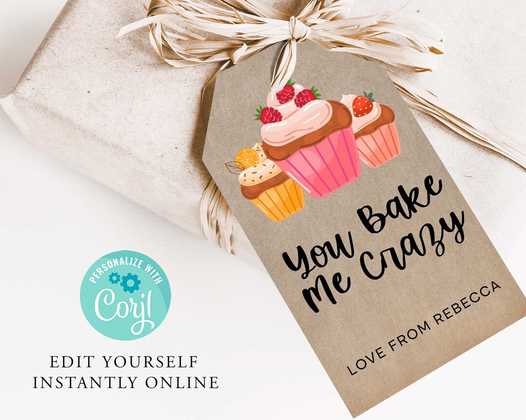KRAFT Baking Editable Gift Tag Template, PRINTABLE Product Tag ...