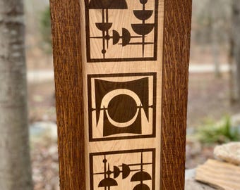 Mid-Century Modern wall art, laser engraved. Atomic, Retro, Starburst, mcm decor