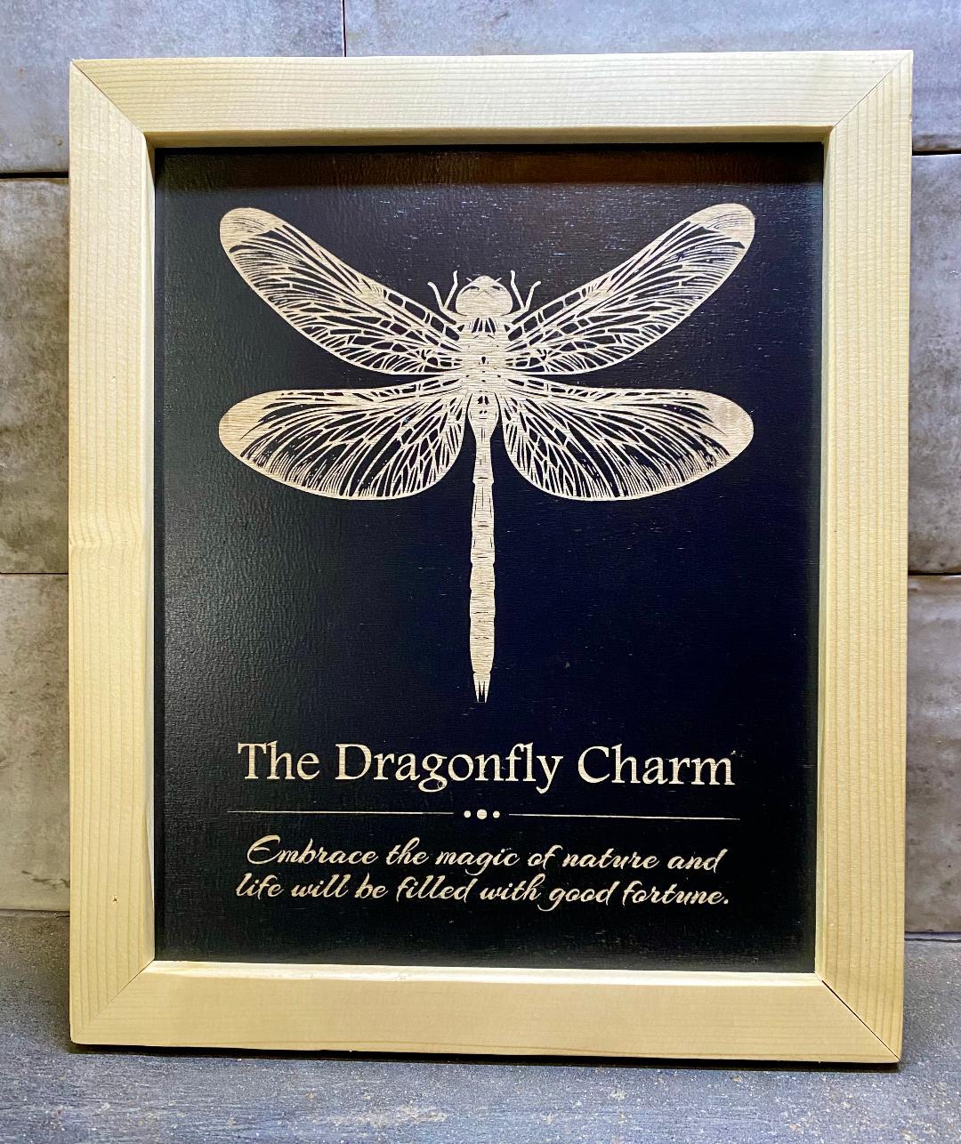 Dragonfly Sign Radiology Laser Engraved Dragonfly Sign, Natural Ash Frame, Cabin Decor - Etsy