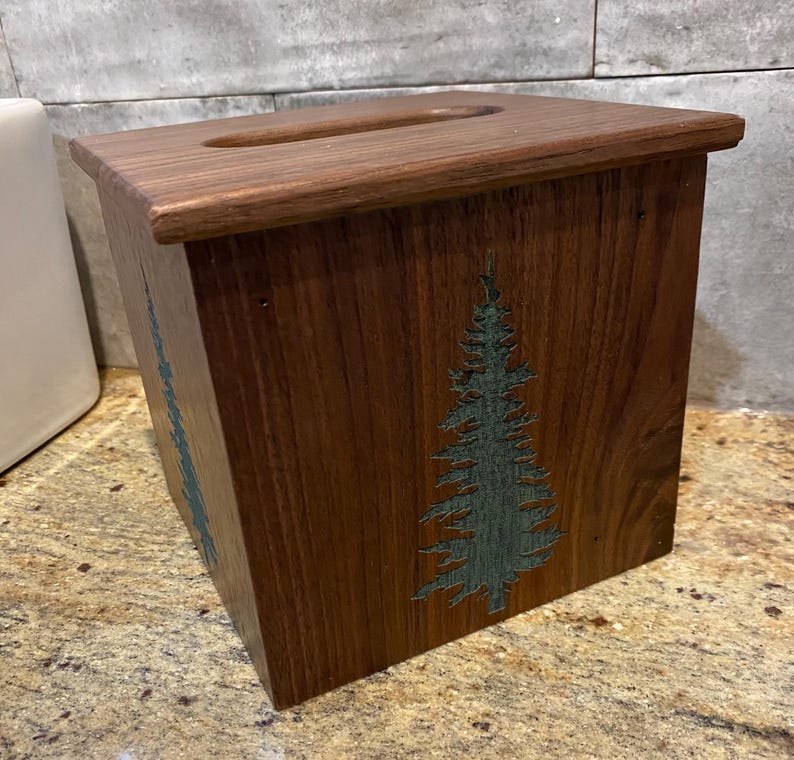 Walnut Rustic Tissue Box Holder, Cabin, Lodge, Adirondack Decor. - Etsy