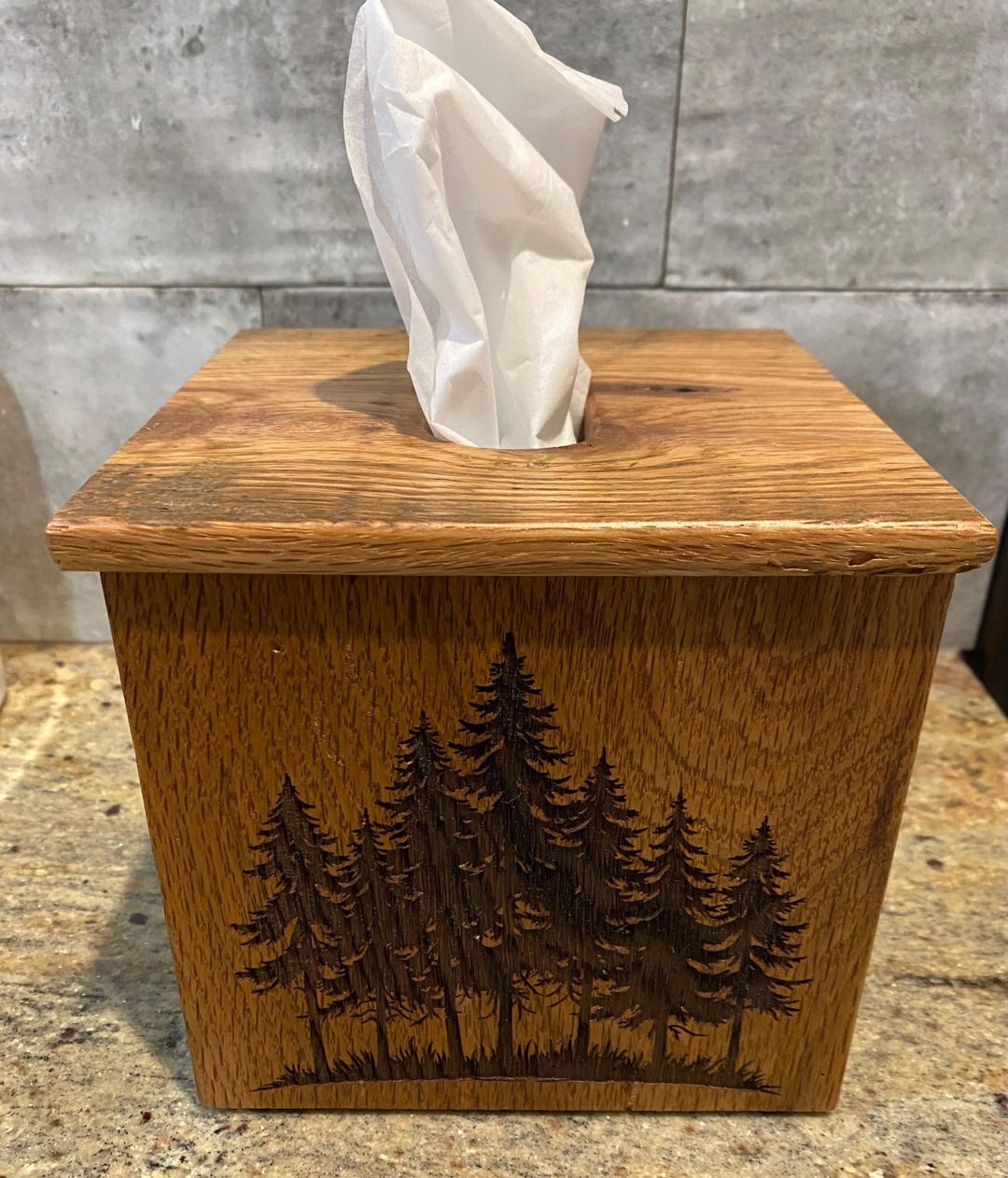 Rustic Tissue Box Holder, Cabin, Lodge, Adirondack Decor, Reclaimed Oak ...