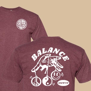 Share Music With Your Friends - &#39;Balance&#39; Tee - Burgundy/White