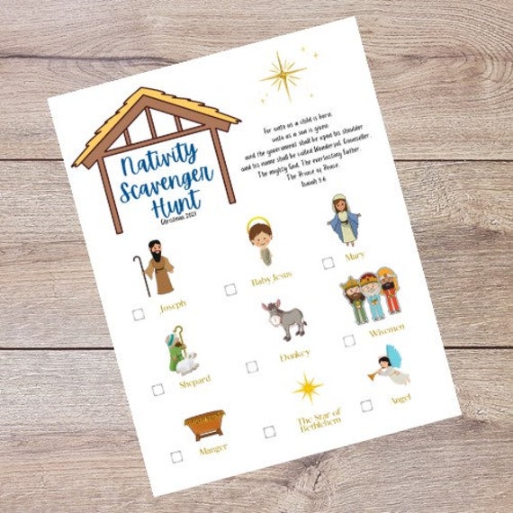 Nativity Scene Christmas Scavenger Hunt Etsy