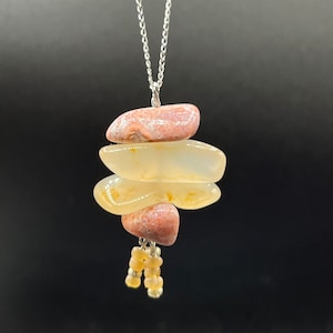 Stacked stone necklace