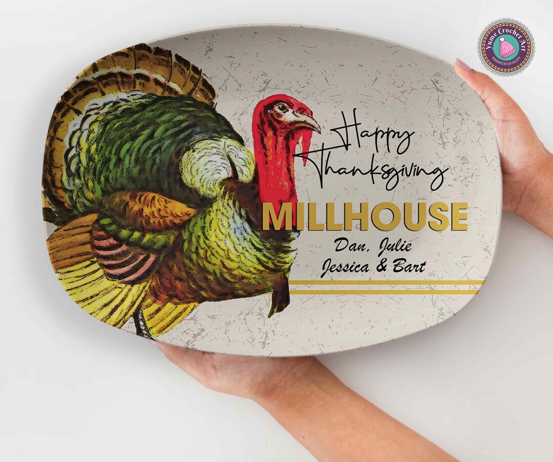 Thanksgiving Platter Personalized Turkey Serving Platter Etsy