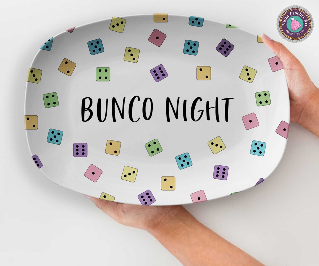 Bunco Night Dice Game Night Platter Custom Serving Platter Let's Roll