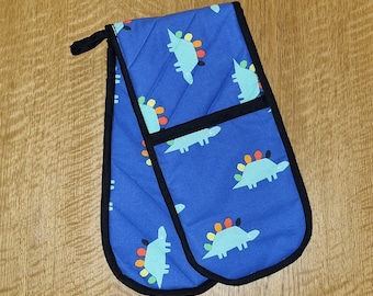 Dinosaur Print Double Oven Mitts