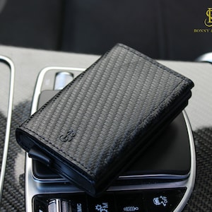 Bonny & Slide Magnet Credit Card Holder - Pop Up Slim Wallet - Mini Mens Wallets - Kartenetui RFID Schutz Karten Portemonnaie Geldbörse