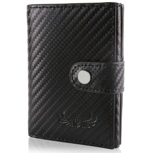 HAFEID Mini Geldbörse mit RFID Schutz - Portemonnaie Leder - Kartenetui Portmonee - Geldbeutel Damen und Herren - Slim Wallet - Card Holder