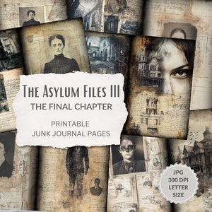 Asylum Files Vol. III Pagine di diario spazzatura, Horror, Halloween stampabile, Creepy, abbandonato Lost Place, pagine di diario digitale, Pagina di album
