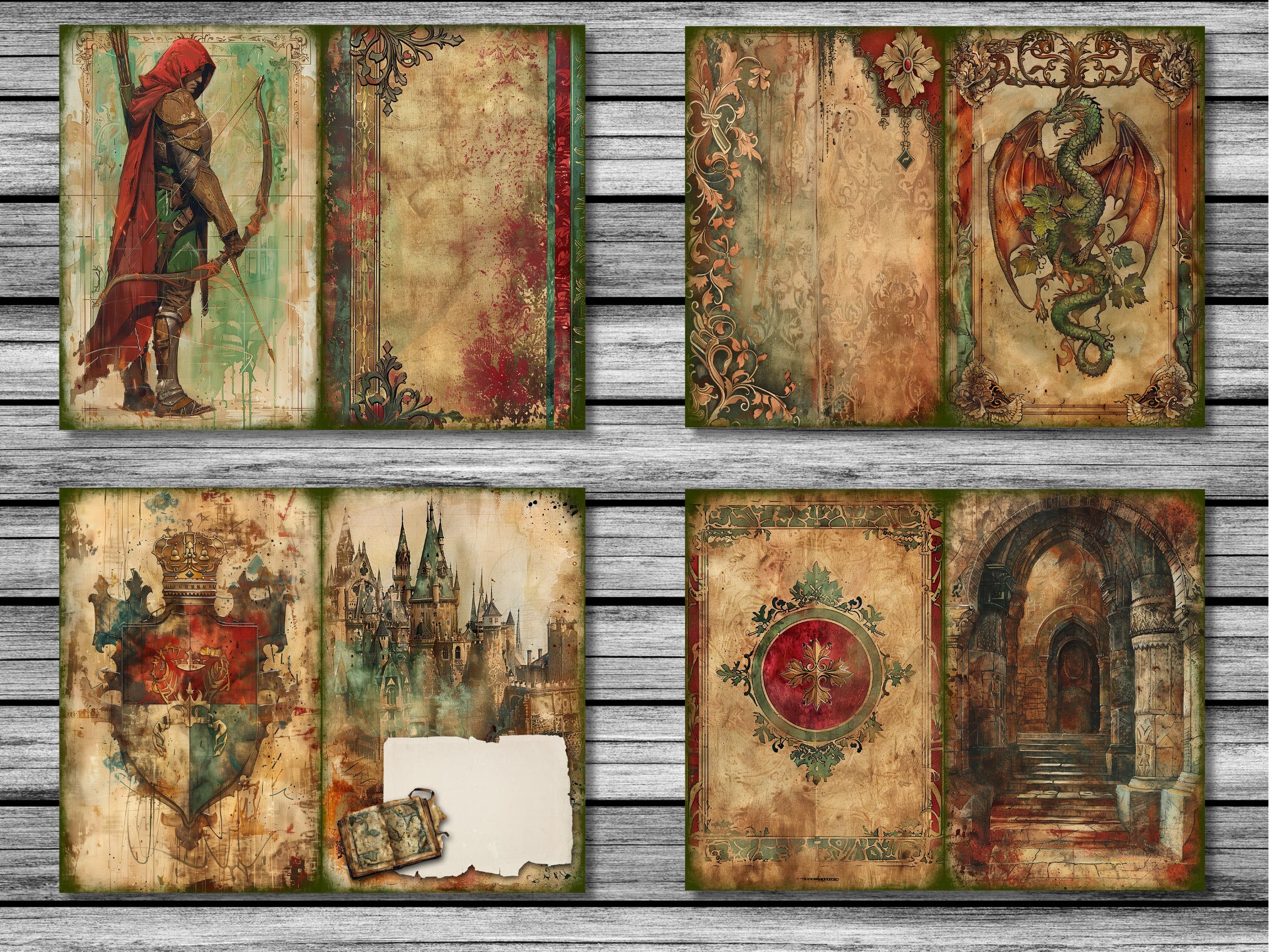 Medieval Kingdom Junk Journal Royal Printable Pages, Knight, Castle ...