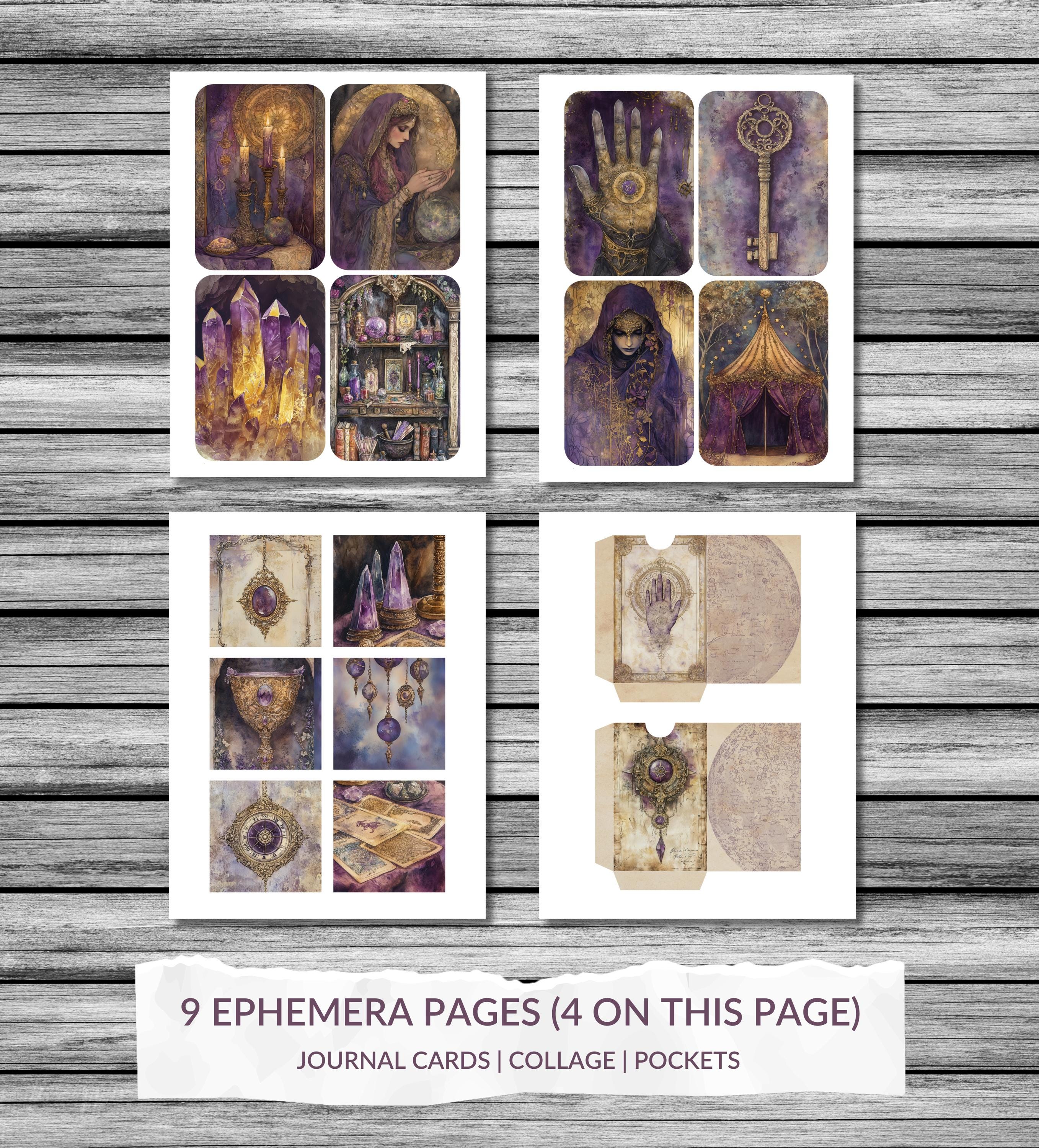 Fortune Teller - Add-on Junk Journal Kit, Palm Reading, Including Mini ...