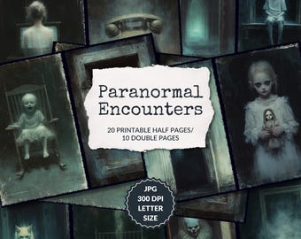 Paranormal Encounters | ghost journal, sinister activities printable, haunted house, creepy hooror scrapbook pages, instant download