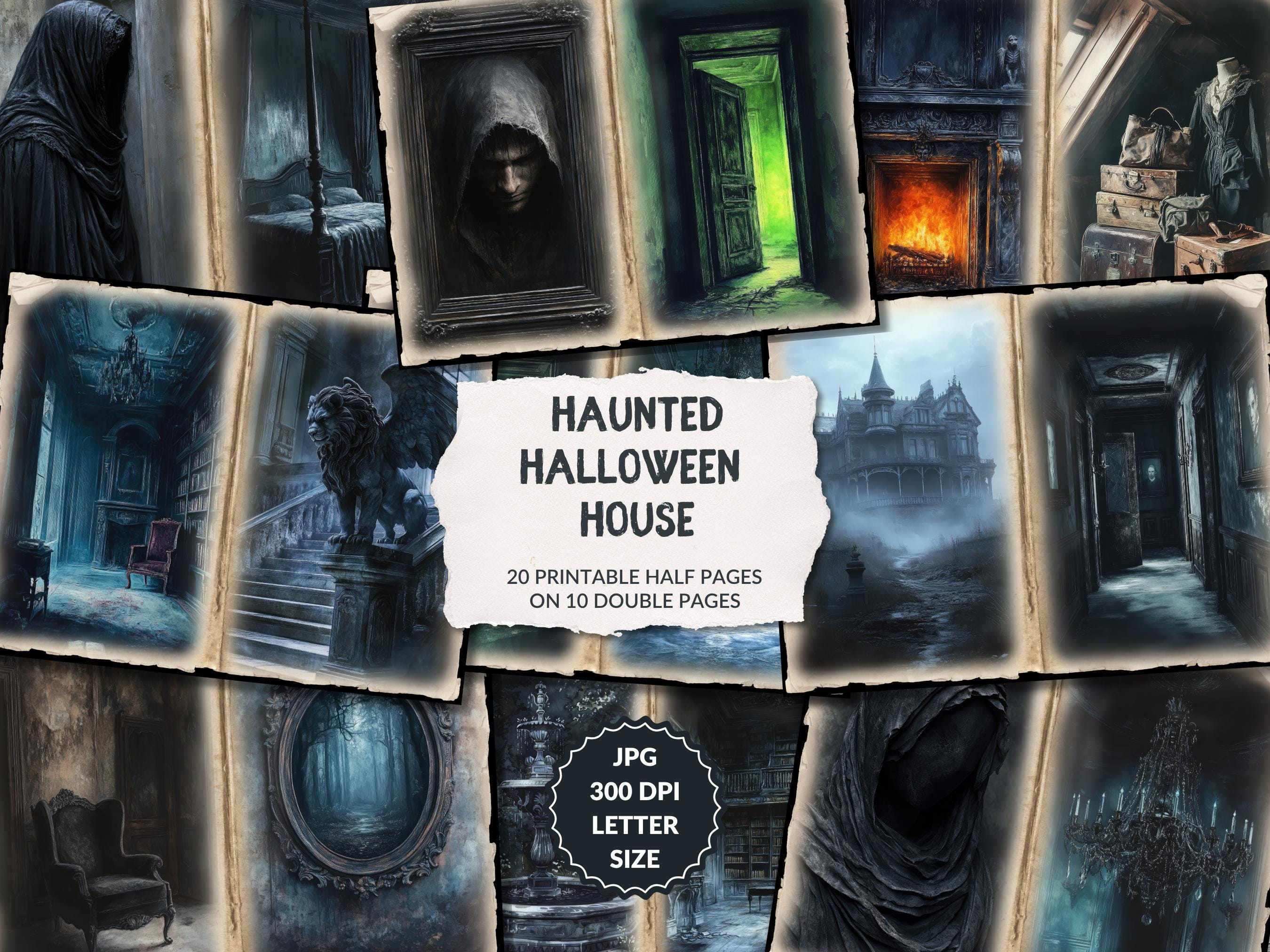 Haunted Mansion – 10 Junk Journal Pages, Horror, Halloween Haunted ...