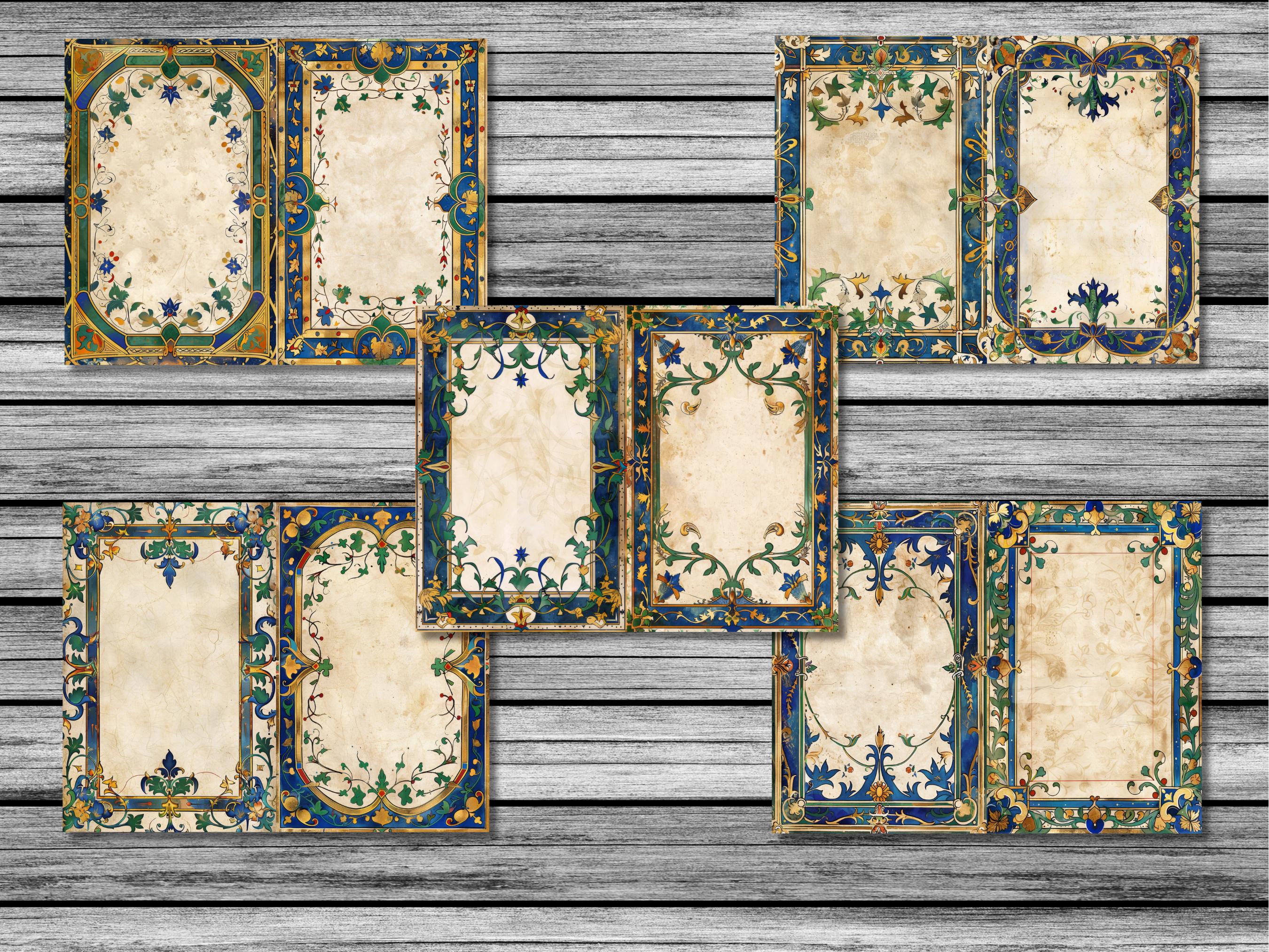 Vintage Medieval Illuminated Manuscript Junk Journal Pages, Vol. I ...