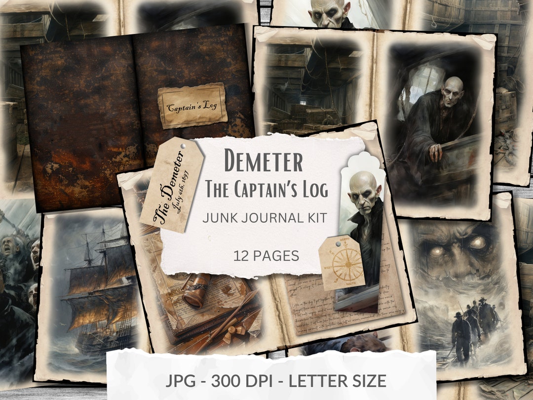 Dracula Captain’s Log – Gothic Junk Journal Kit – Demeter Printable ...