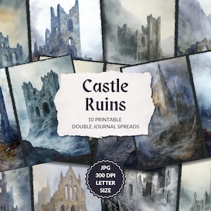Ruines du château - 10 pages de journal indésirable, horreur, Halloween, château hanté, effrayant, endroit perdu imprimable, château écossais, château abandonné