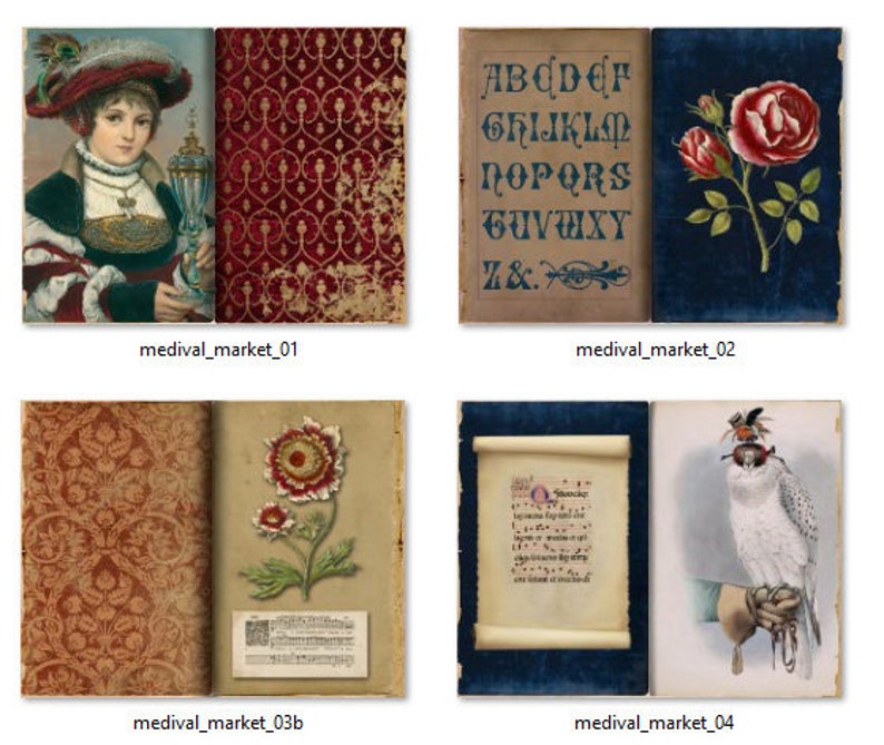 Medieval Market Junk Journal Printable Pages Scrapbooks - Etsy