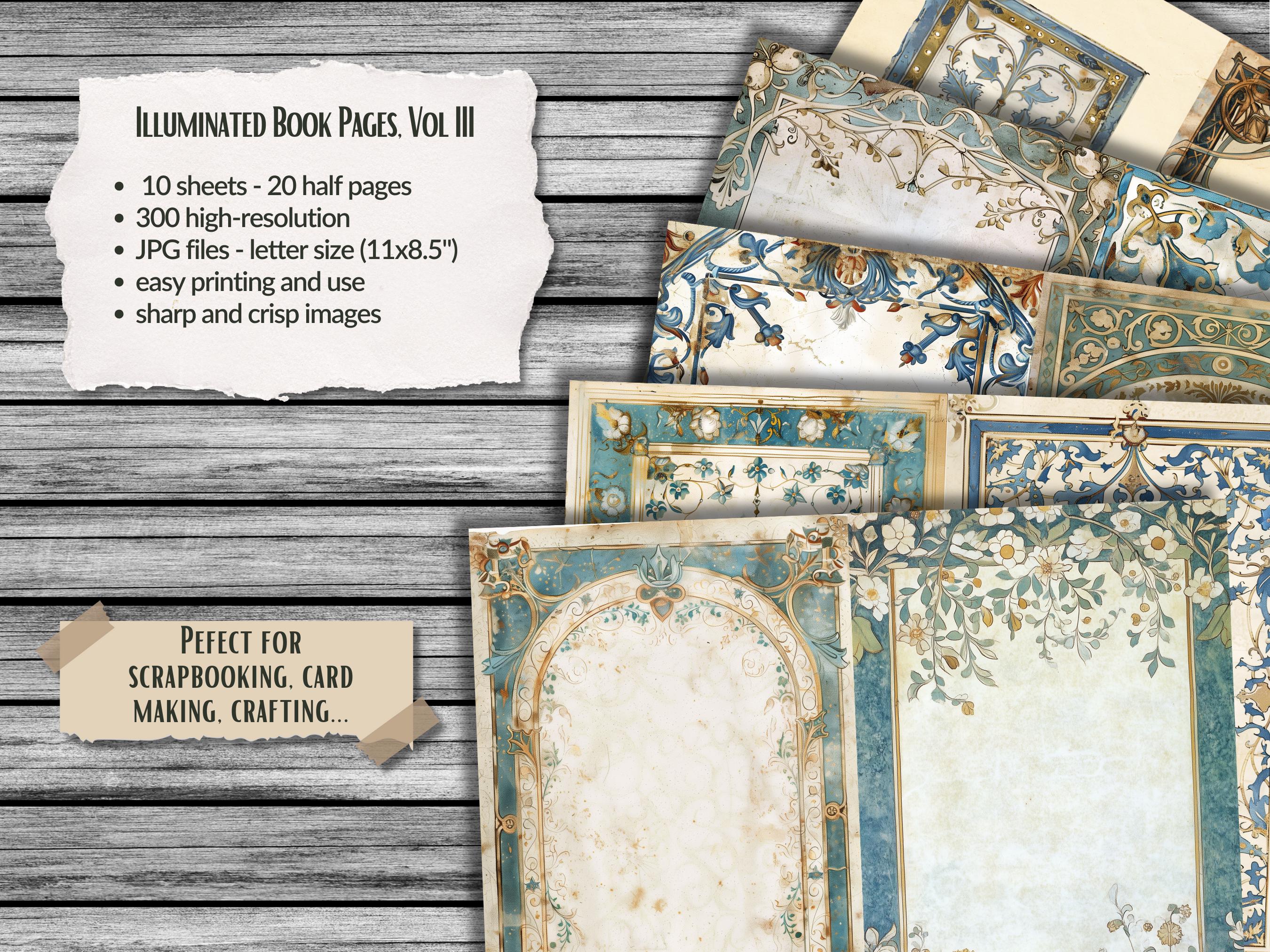 Medieval Illuminated Manuscript Vol. III – Junk Journal Pages ...