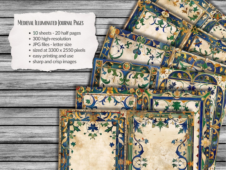 Medieval Style Illuminated Manuscript Border Frames Vol. I - 20 ...