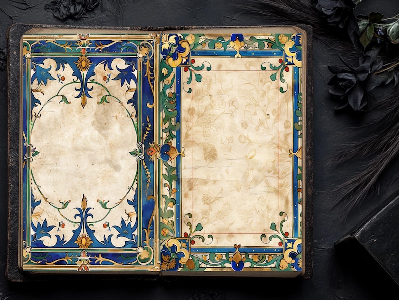 Manuscript Frame Medieval Style Illuminated Manuscript Border Frames Vol. I - 20 ...