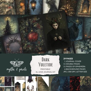Kit diario di Natale gotico scuro, diario di Natale gotico digitale, stampabile per il Natale gotico scuro, Natale pagano, wicca, solstizio d'inverno gotico