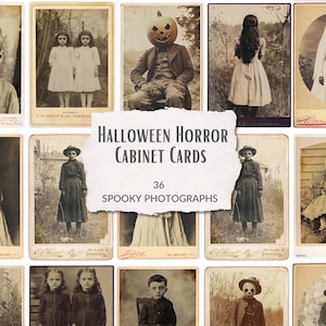 Creepy Cabinet Cards, photo cards, Halloween printable, monster, oddities, victorian photograph ephemera, scrapbooking, instant download