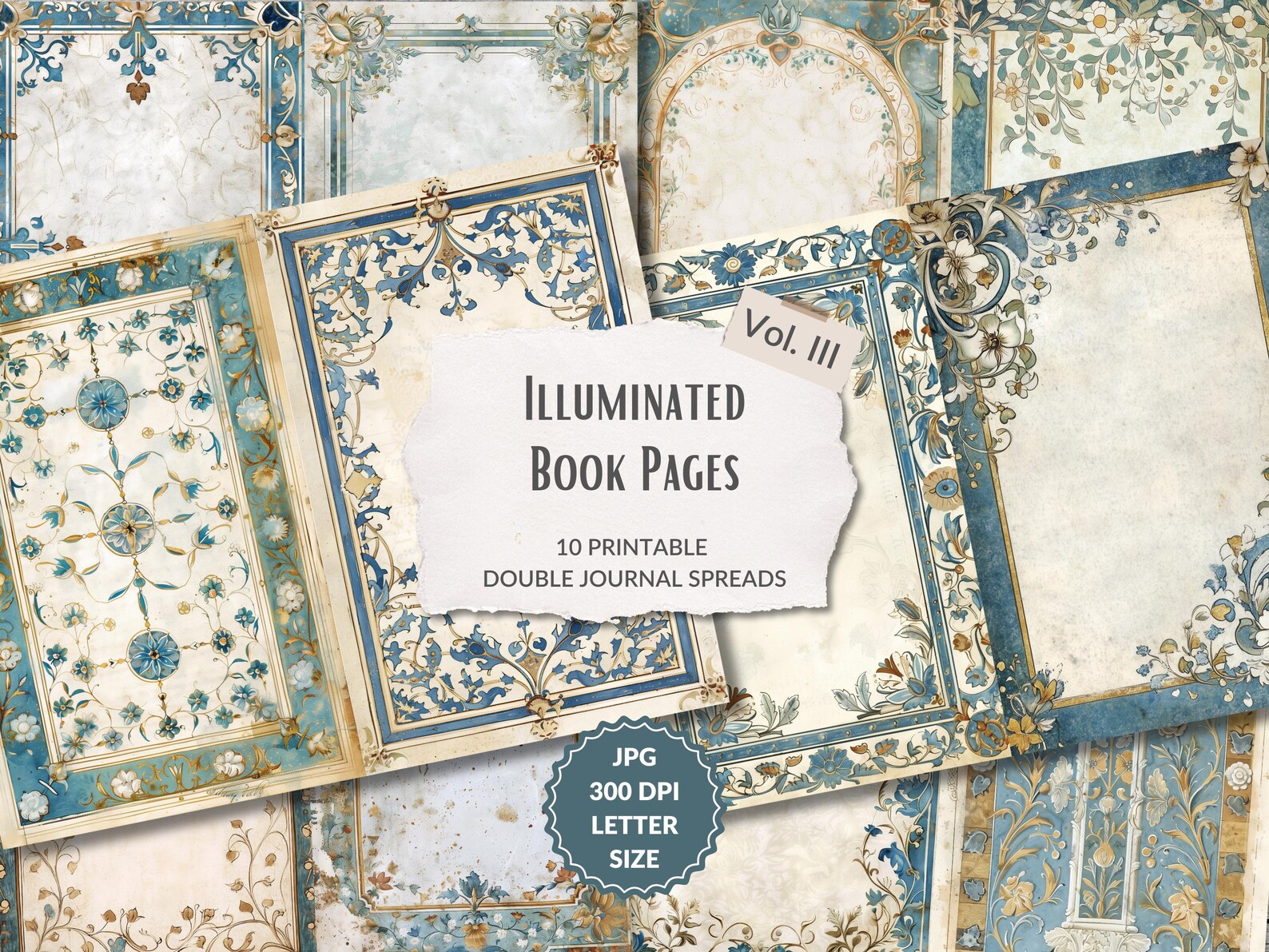 Medieval Illuminated Manuscript Vol. III – Junk Journal Pages ...