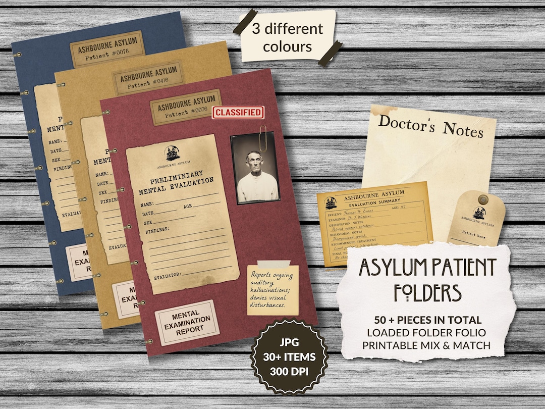 Full Patient Records File Folder Bundle | Asylum Patient Records ...