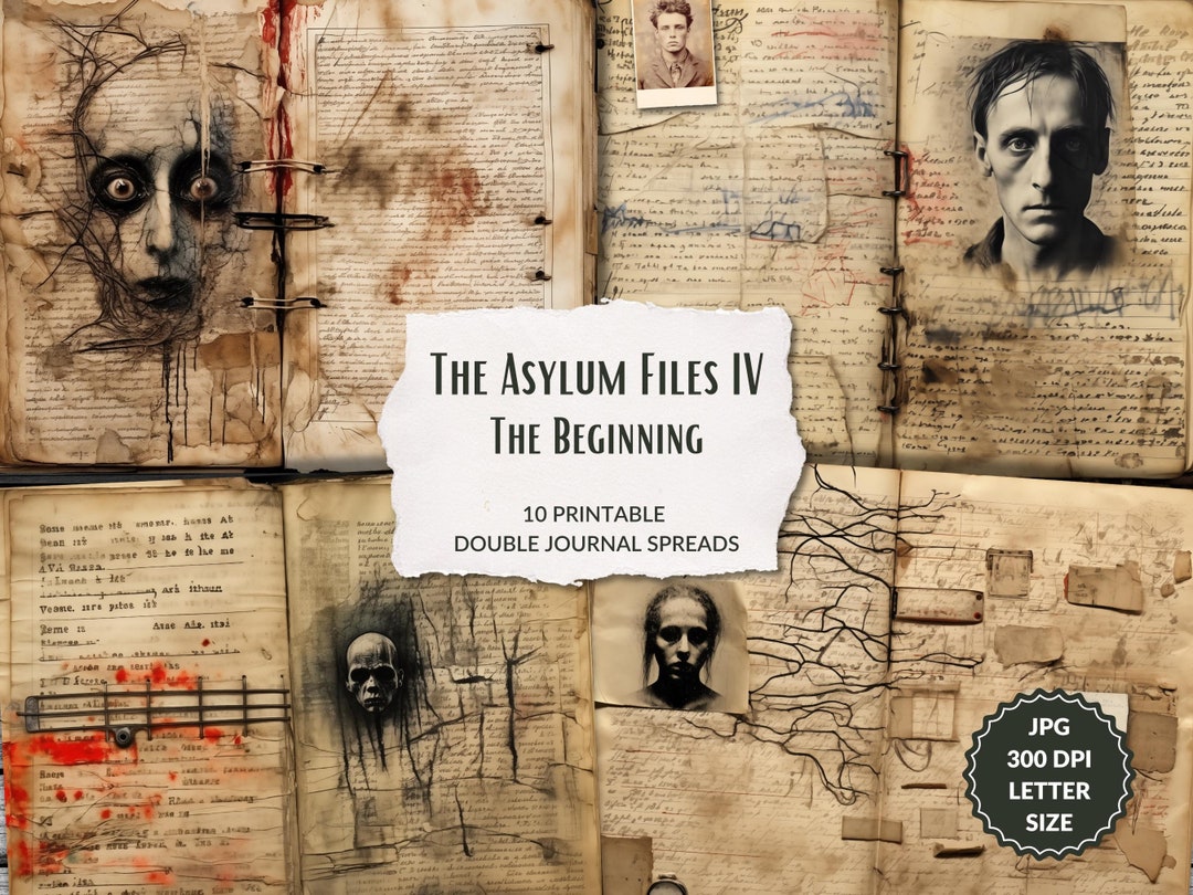 The Asylum Files Vol. IV, Junk Journal Pages, Horror, Halloween, JPG ...