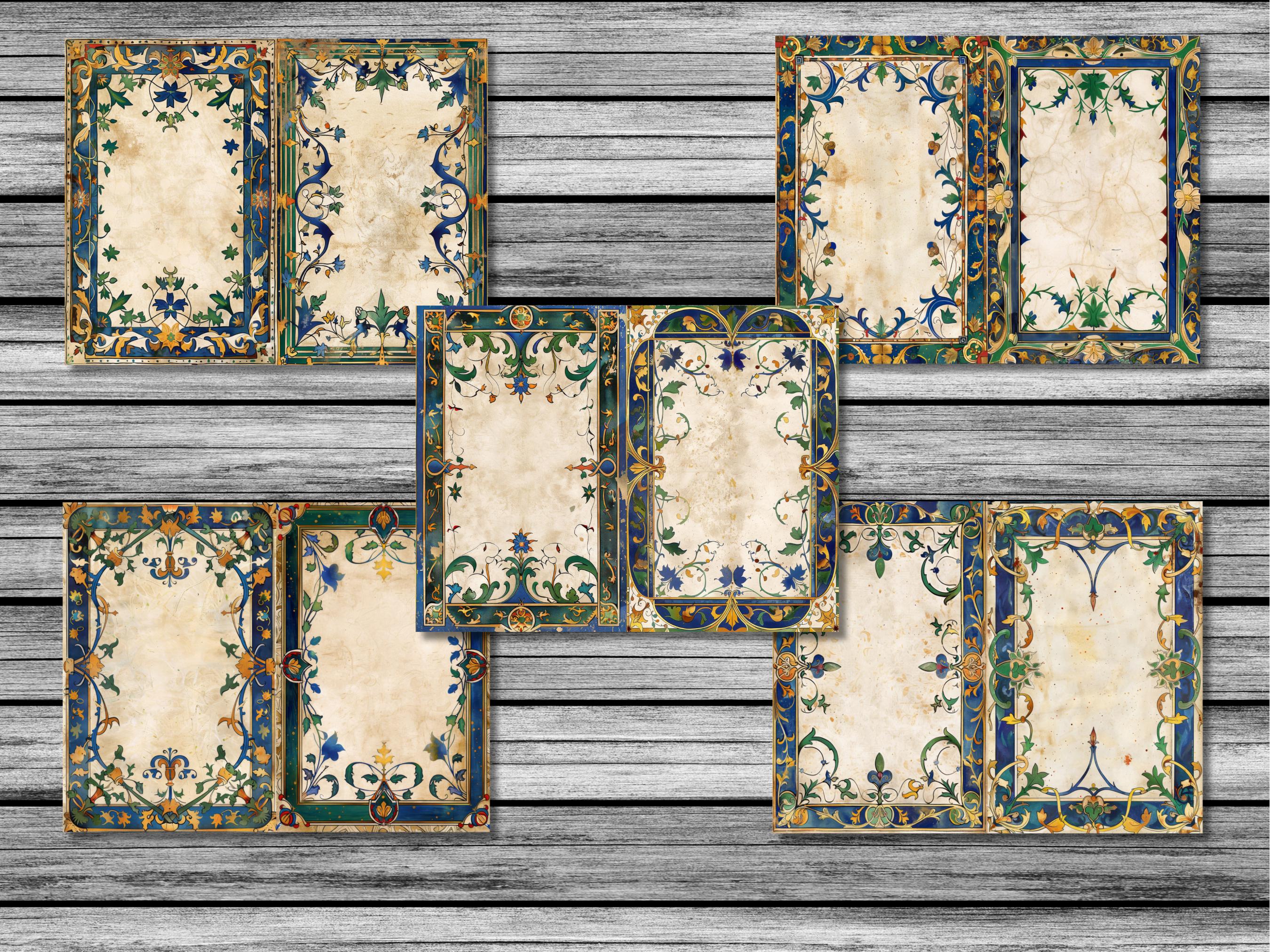 Vintage Medieval Illuminated Manuscript Junk Journal Pages, Vol. I ...