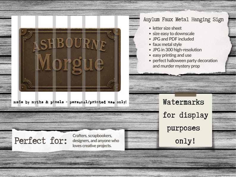 Morgue Sign Ashbourne Morgue Vintage Sign – Printable Mortuary Hanging Sign ...