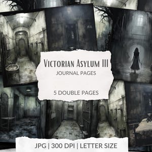 Victorian Mental Asylum Part III Junk Journal Pages, JPG, Gothic, Horror, Lost Place, Printable Paper Collage Sheet  Scrapbooking