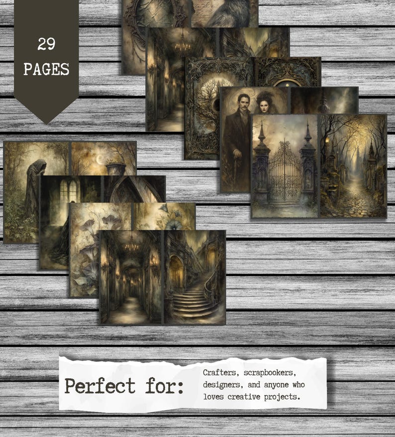 Ashbourne Manor - Dark Academia Junk Journal Kit, Haunted House ...