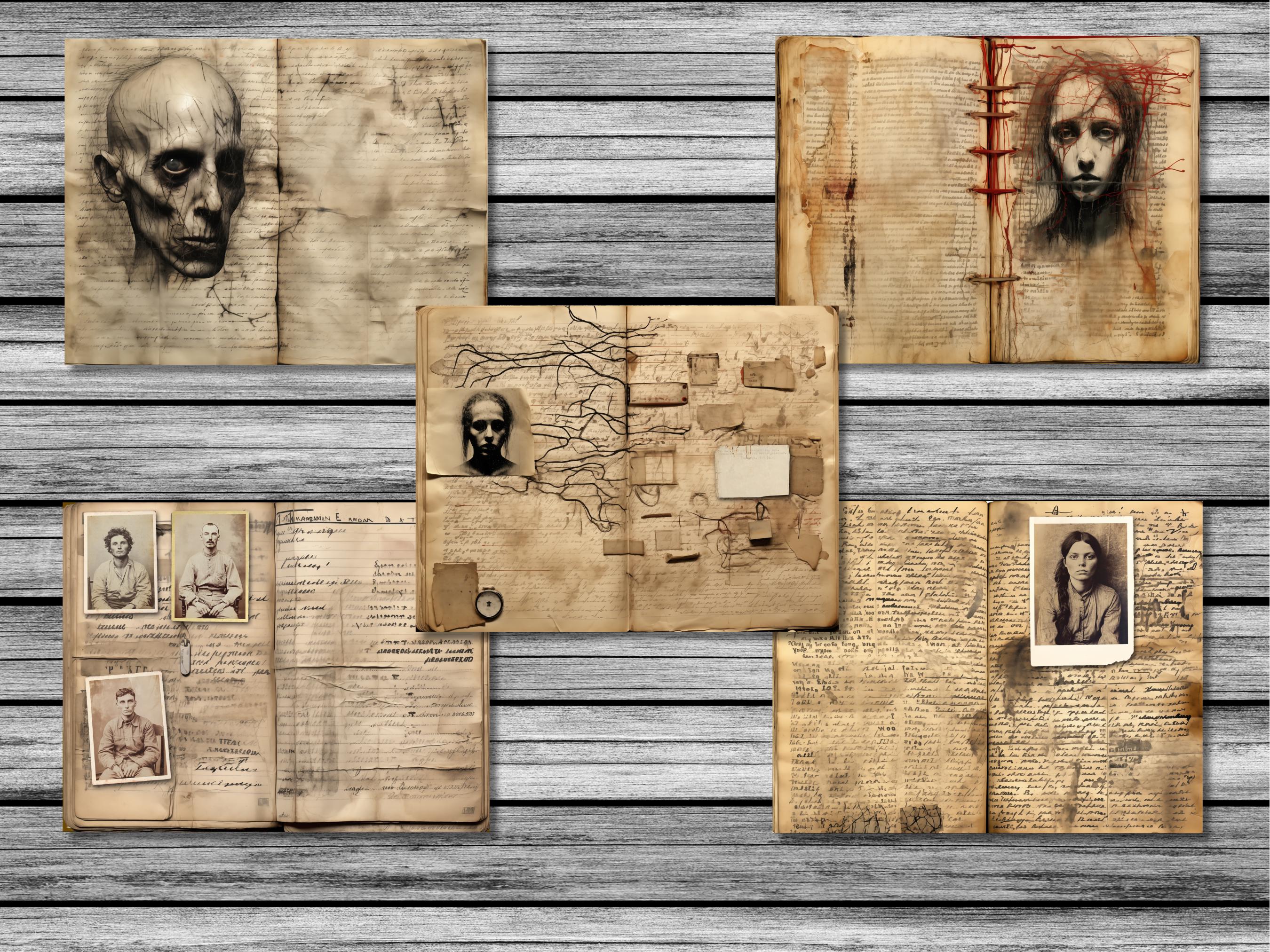 The Asylum Files Vol. IV, Junk Journal Pages, Horror, Halloween, JPG ...