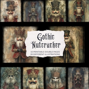 Gothic Nutcracker – journal pages, haunted christmas printable, gothic Christmas nutcracker printable, instant download