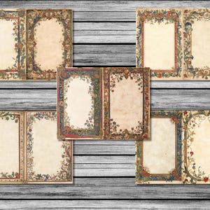 Medieval Style Illuminated Manuscript Vol. V, Gothic Junk Journal Pages ...