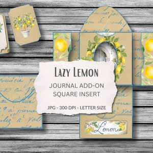 Fresh Lemons Journal Add on, Pocket Insert, Summer, JPG, pages imprimables, artisanat numérique, JPG, éphémères, scrapbooking, imprimable