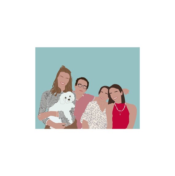 Illustrazioni personalizzate di ritratti senza volto. Stile "Sweetie" | Personalised illustrations of faceless portraits. Style "Sweetie"