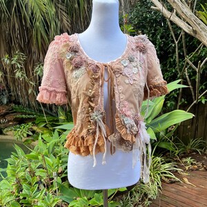 Bohemian Lace and Silk Shabby Chic Top Embellished With a Dream Flower ...