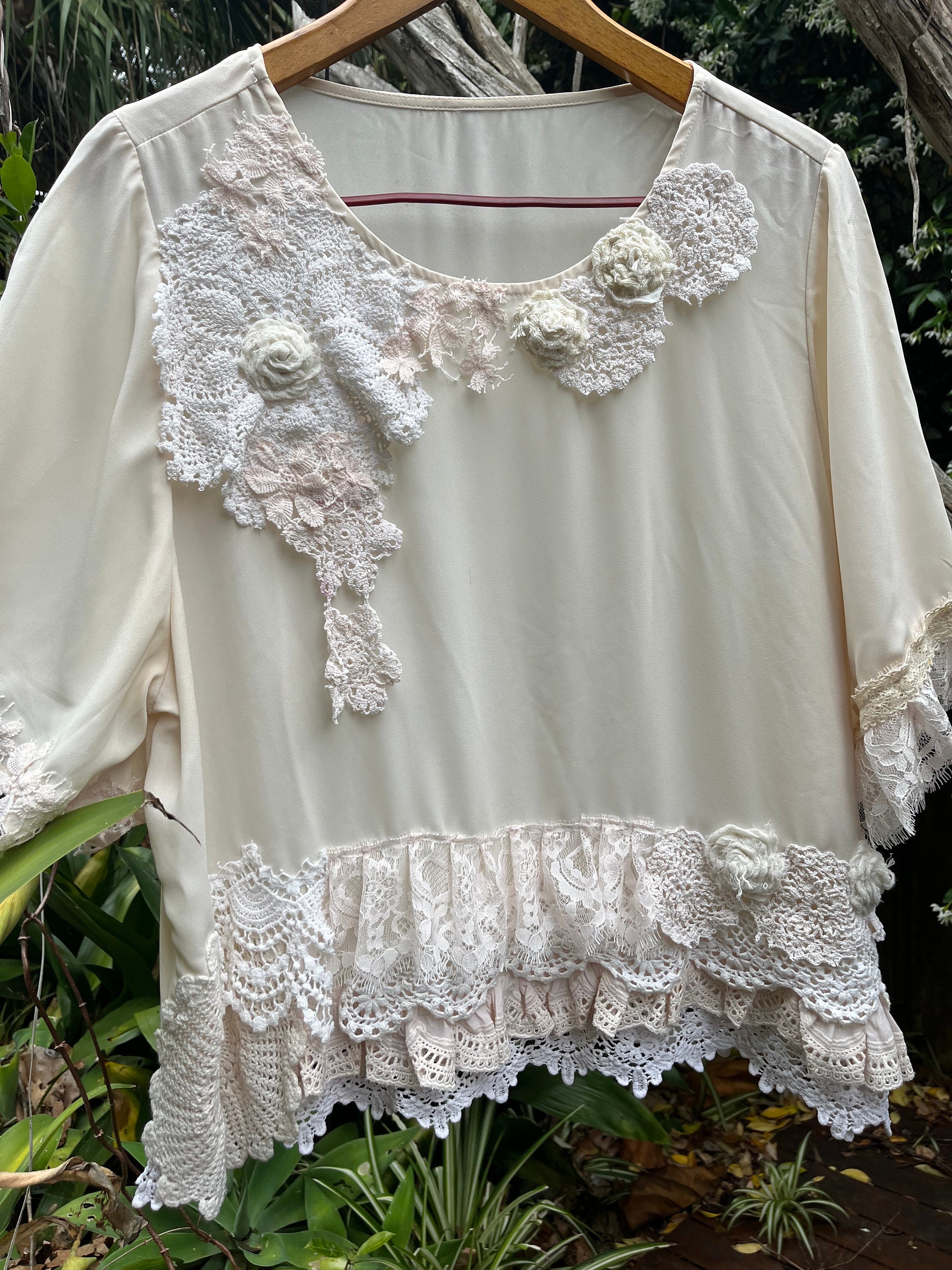 Voluptuous Bohemian Shabby Chic Magnolia Pearl Inspired Top - Etsy ...