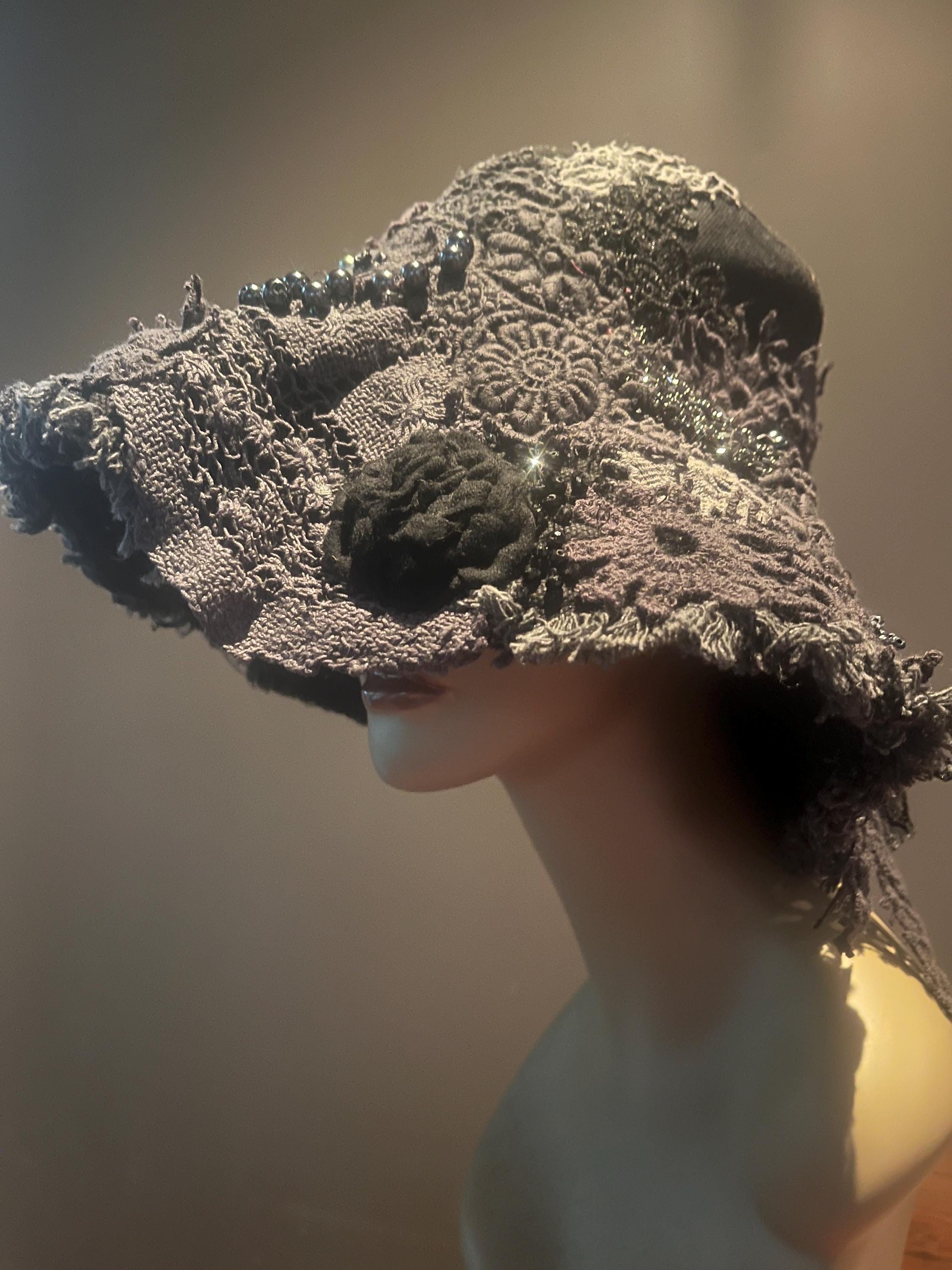 Bohobydarija Bohemian Embellished Artsy Denim Bucket Hat  display picture 2