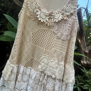 BohobyDarija Bohemian tunic top tattered upcycled summer, fairy, woodland, BohobyDarija Medium to Large