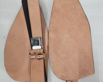 Rough Out Western Leather Horse Saddle Fender Pair Replacement Fenders For Horse.
