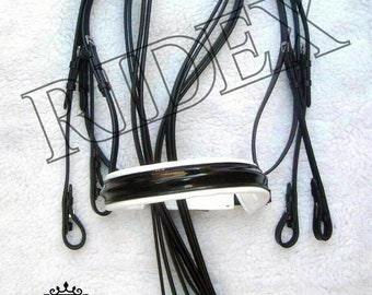 Leather English Horse Black Bridle Double Leather Rains All Sizes For Horse .