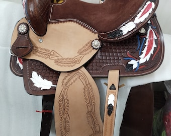 Couverture De Selle Western En Laine - Design Nouvelle-Zélandais - Fait Main - Neuf Pour Cheval