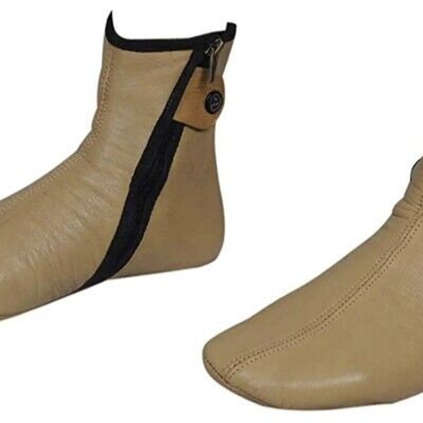 Beige Kuff khuff Quff Men Size, Shoes Slippers Islam Mest, Feet Warmer, Halal Slippers,Leather Socks,Winter socks,Khuffain with One Wheeled,