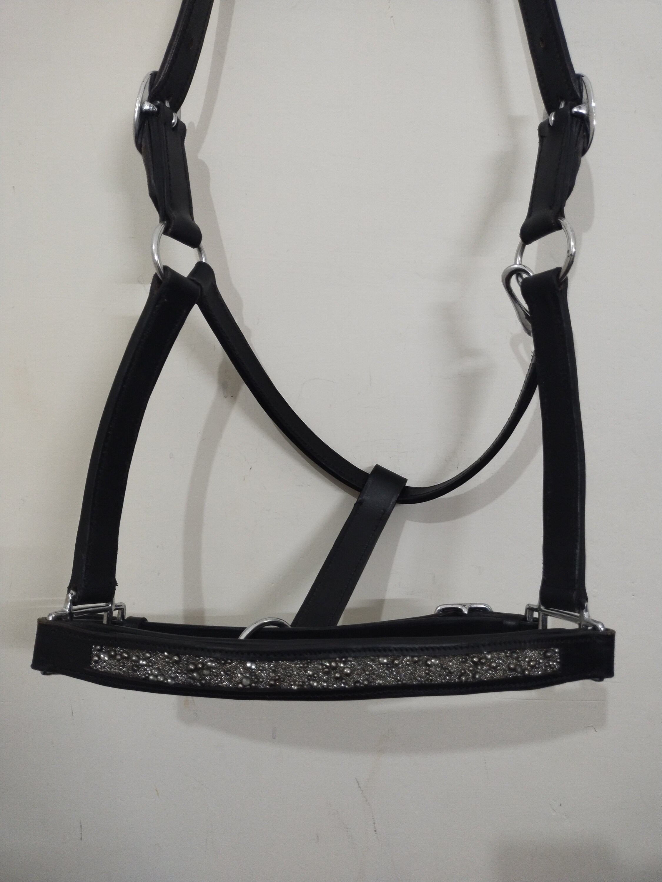 Halter Cheval En Cuir Avec Paillettes - Style Rock/western - Toutes Tailles - Neuf