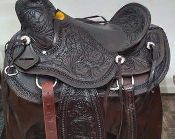 A Fork Wade Tree Roping Ranch Leather Western Horse Tack Saddle Seat (12"-18.5") .
